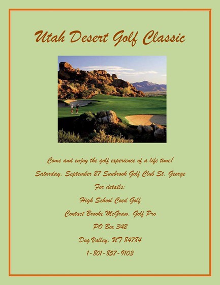 Desktop Publishing : Utah Desert Golf Classic